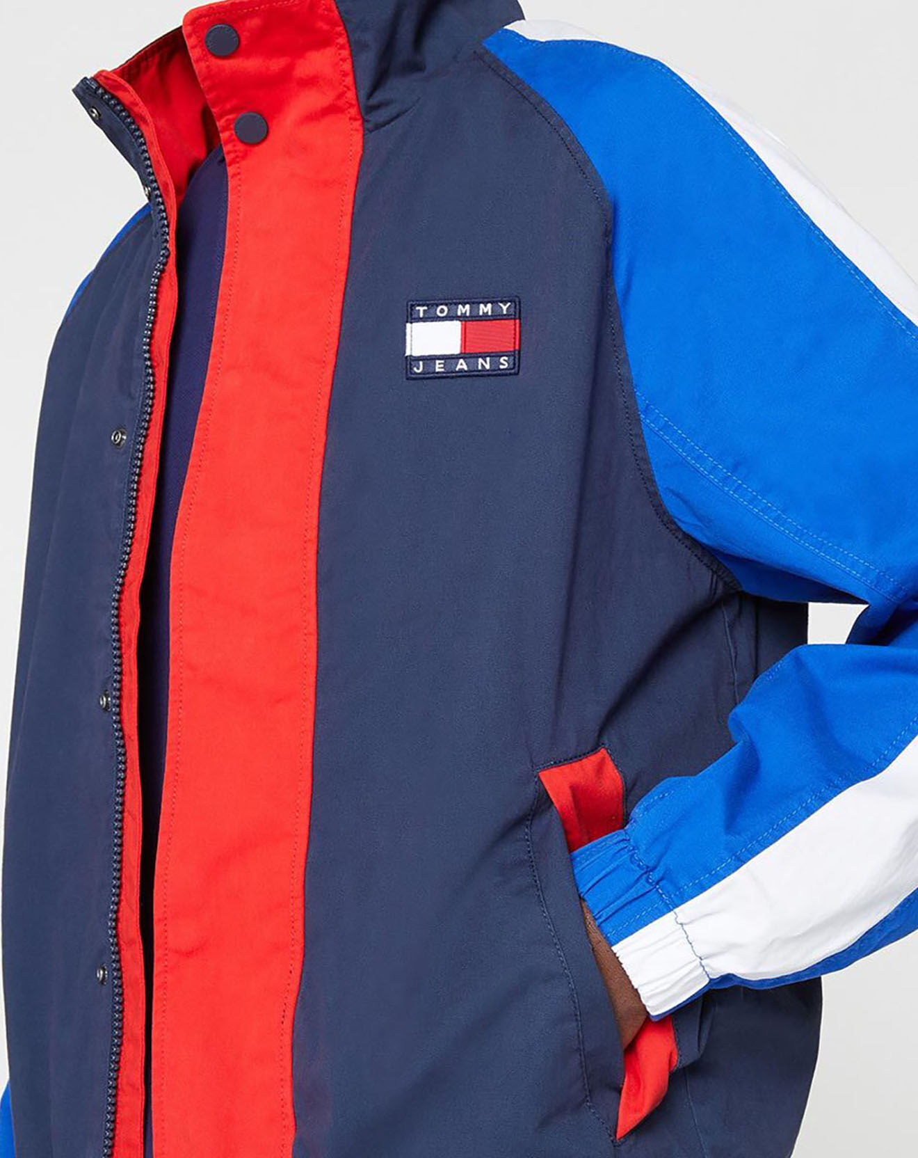 Tommy Jeans Blouson colorblock badge bleu/rouge
