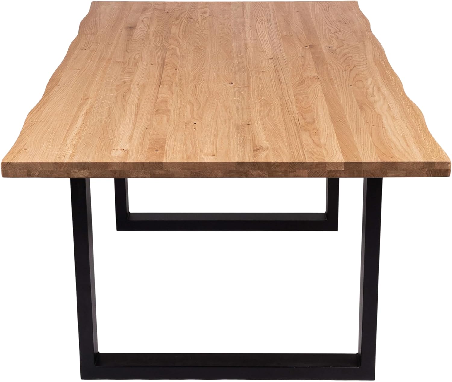 Krok Wood Esstisch Dublin aus Massivholz mit Metallbeine (Eiche, 180 x 100 x 75 cm)
