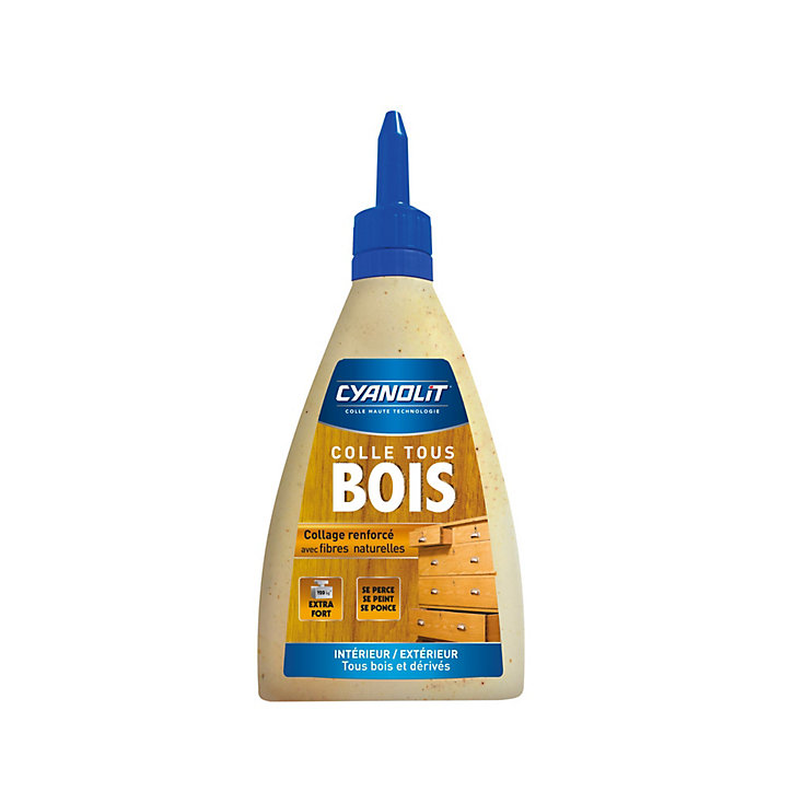 Colle vinylique type D3 renforcée en fibres naturelles Cyanolit bois et dérivés 500g