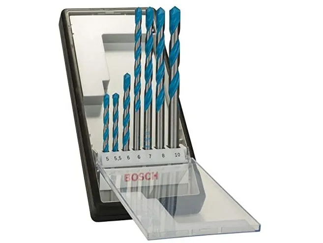 Bosch Robust Line CYL-9 Multi Construction - Borebitsæt - for multiformål - 7 stykker - 5 mm, 6 mm, 7 mm, 8 mm, 10 mm, 5.5 mm - længde: 85 mm, 100 mm, 150 mm