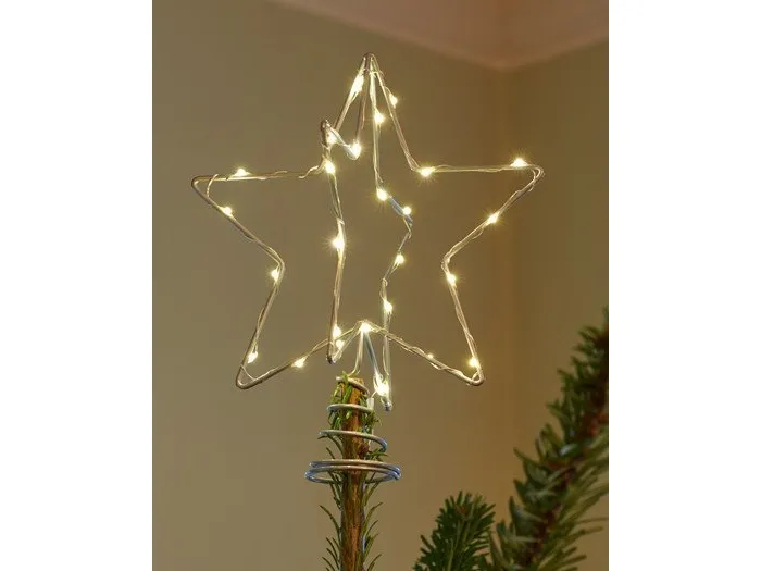 Sirius Christina Juletræstop - Sølv - H 25 cm