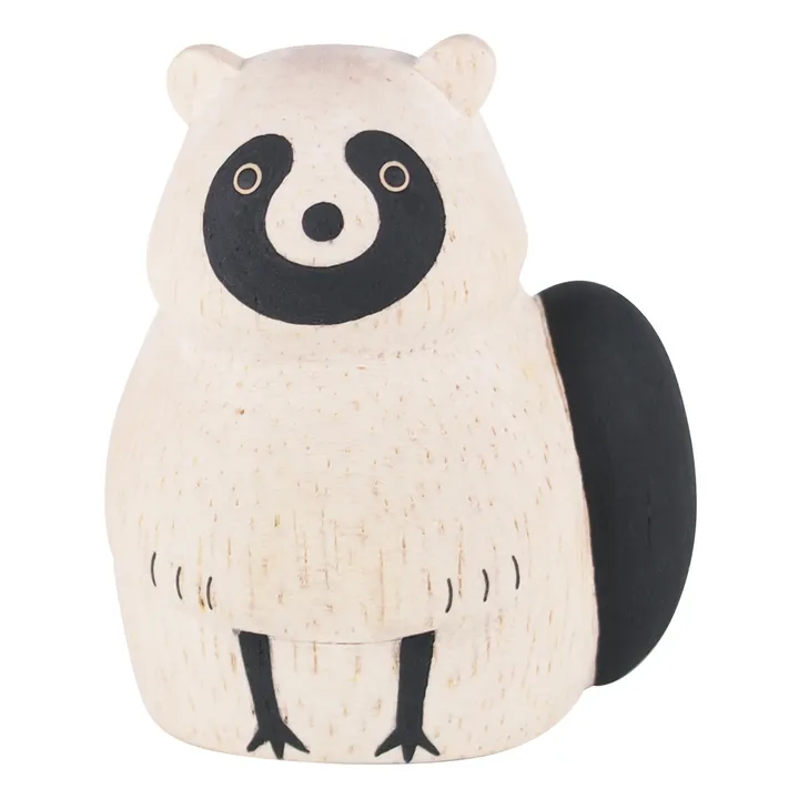 T-Lab Figurine en bois Tanuki