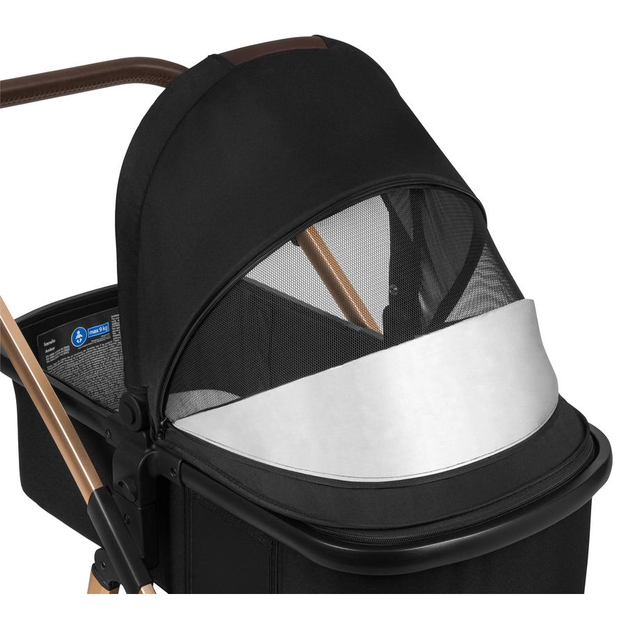 lionelo Kombikinderwagen Amber 3 in 1 Black Onyx