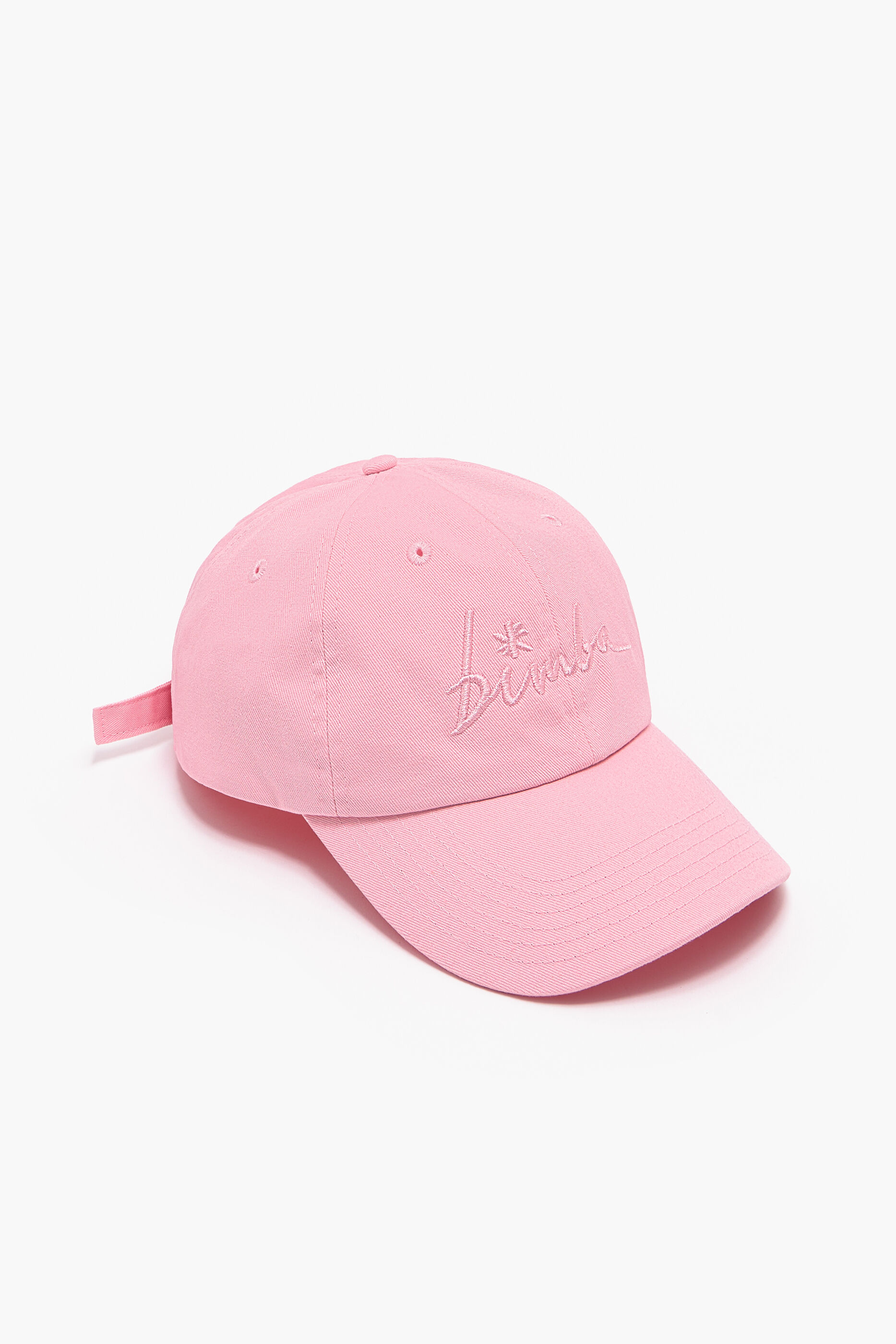 Boné de algodão com logotipo rosa