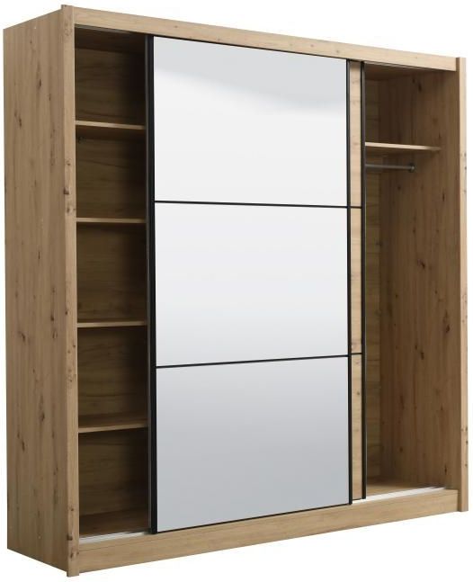 MOLEPA - B213 - Kast met 2 Deuren - Naturel - Met Spiegel