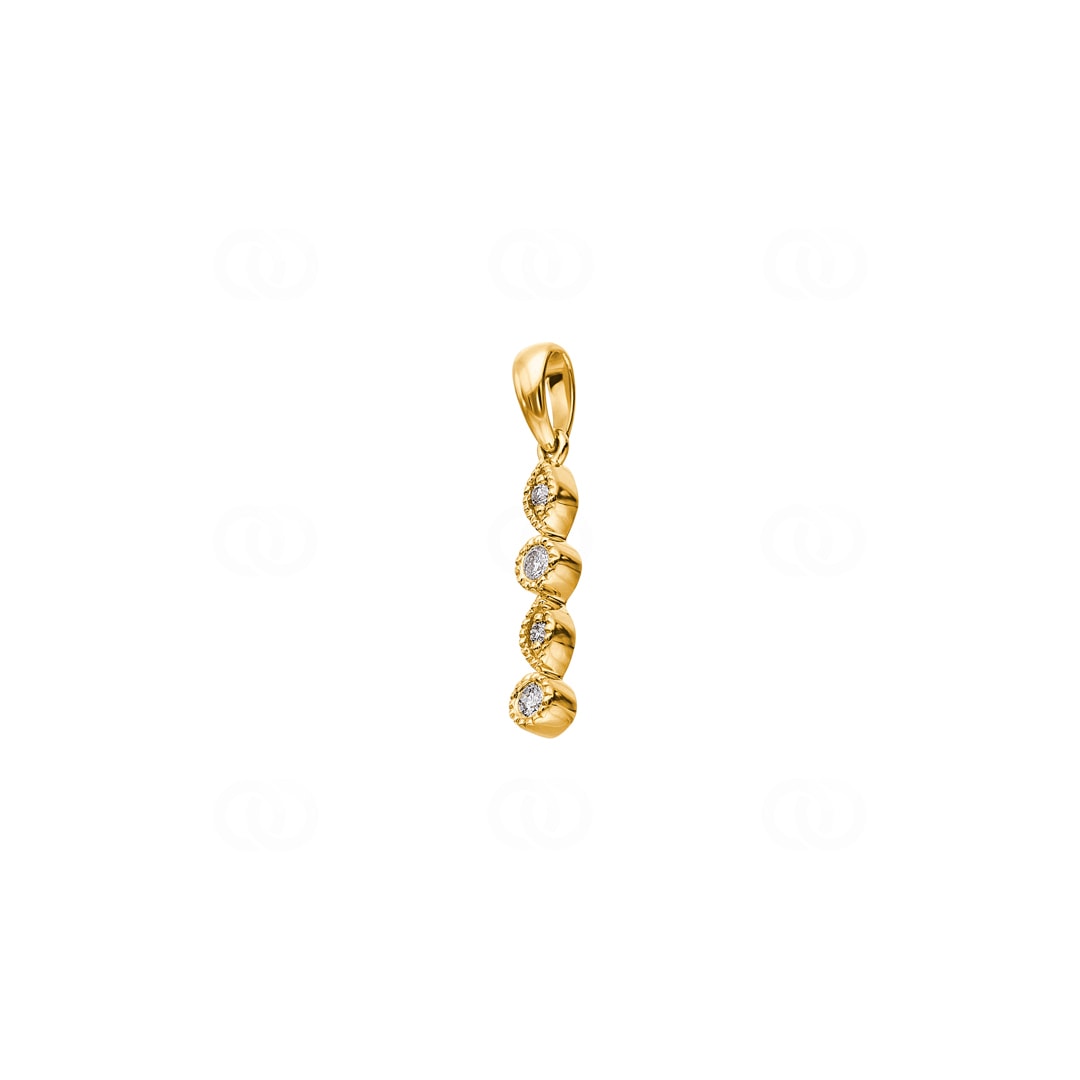 Anhänger 750/18 K Gelbgold mit Diamanten 0.06 ct H/si