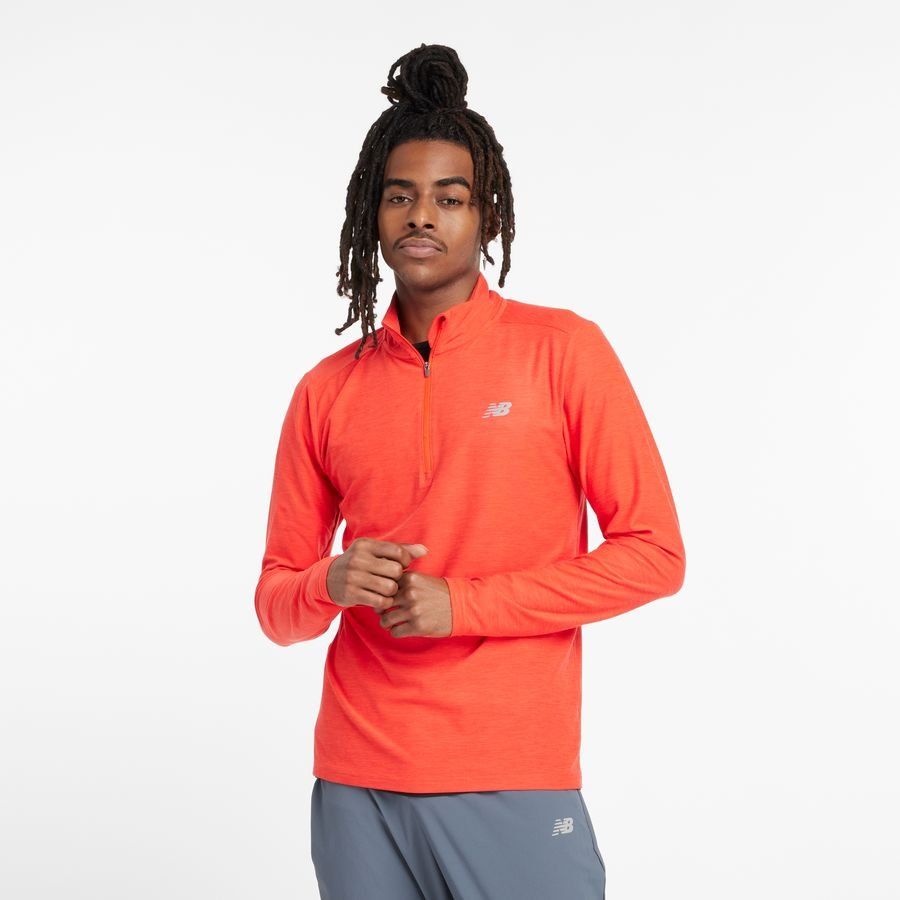 New Balance Maillot d'Entraînement Space Dye Fermeture Éclair 1/4 - Rouge