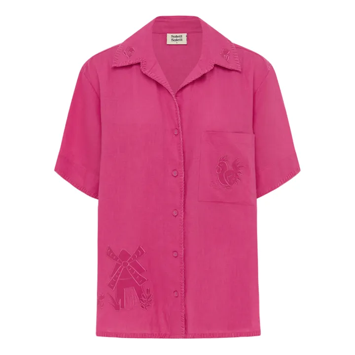 Soleil Soleil Chemise Darcy Broderies Lin | Rose fuschia