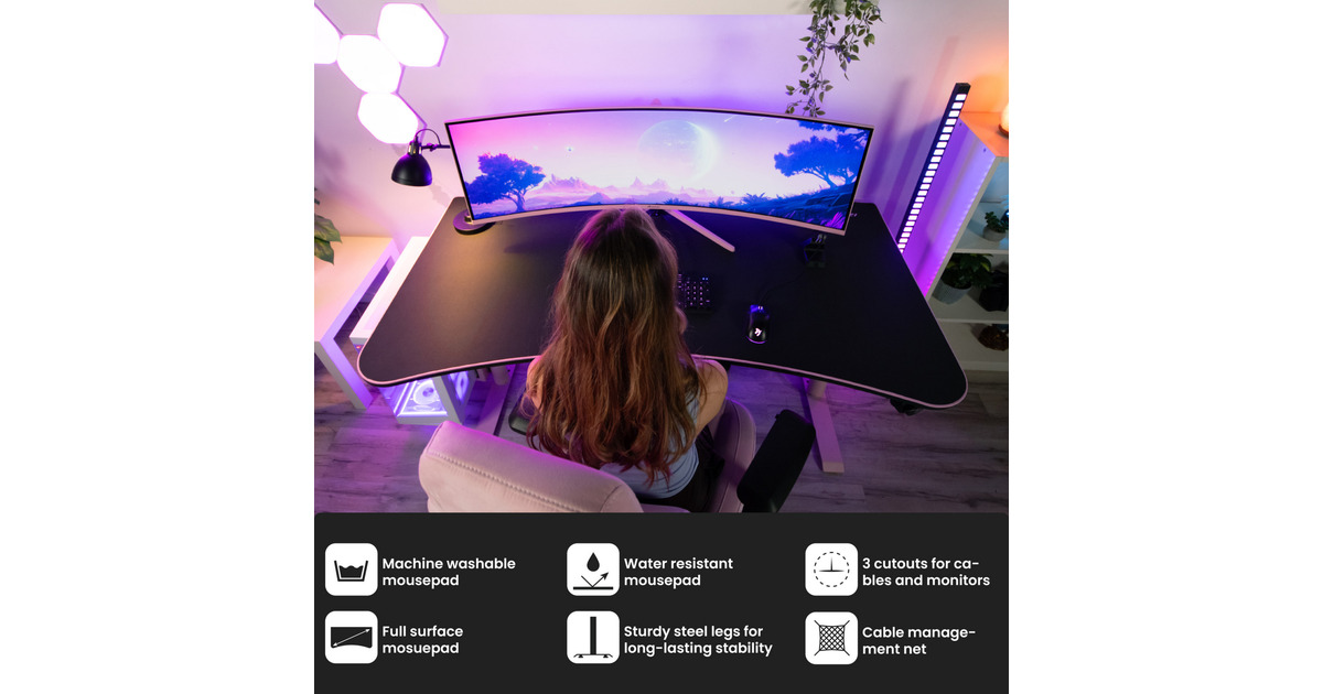 ArozziArena Gaming Desk - Pink  (Roze)