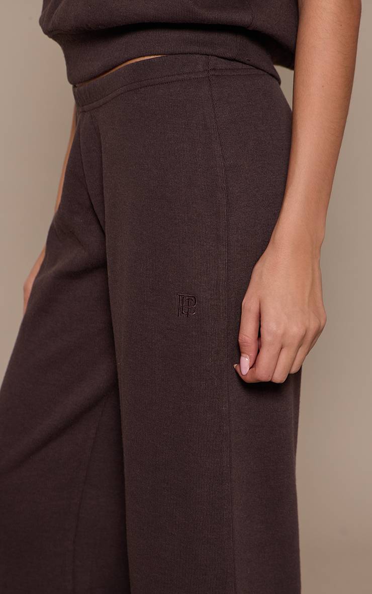 Marron Pantalon Côtelé À Taille Fine