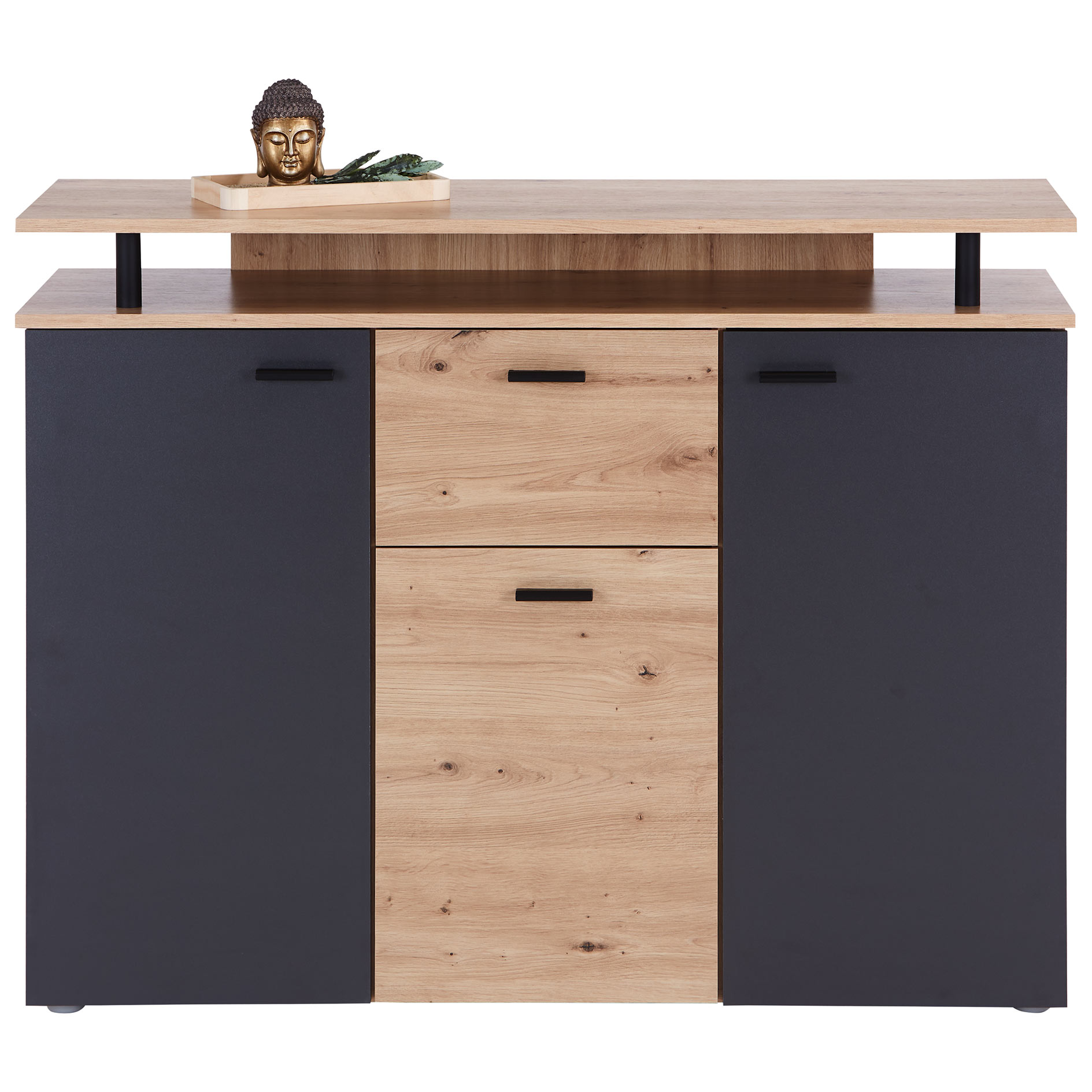 Kommode - Artisan Eiche-anthrazit - ein Schubkasten - 117 cm