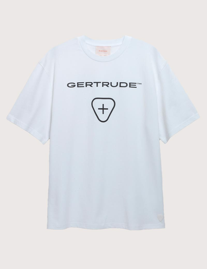 GERTRUDE&GASTON T-SHIRT MANCHES COURTES HOMME LEONCE LOGO BLANC