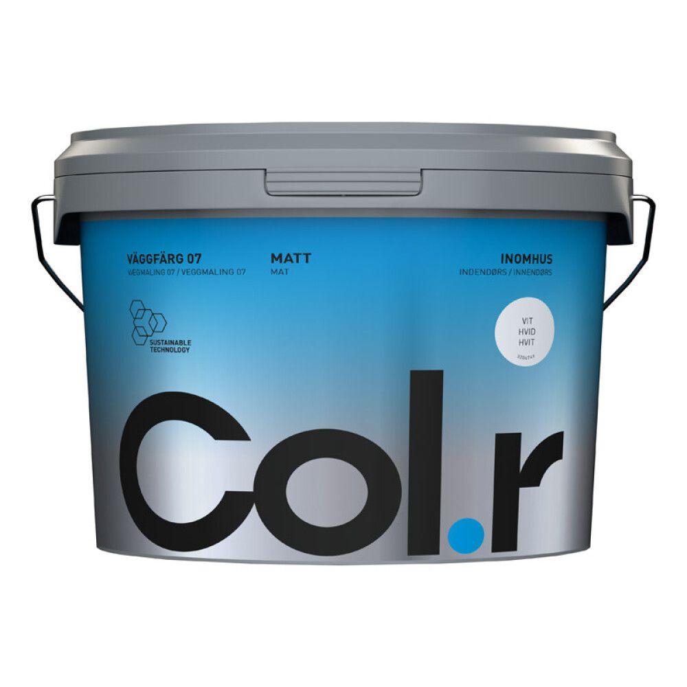 VEGGMALING COL.R MATT HVIT 3L