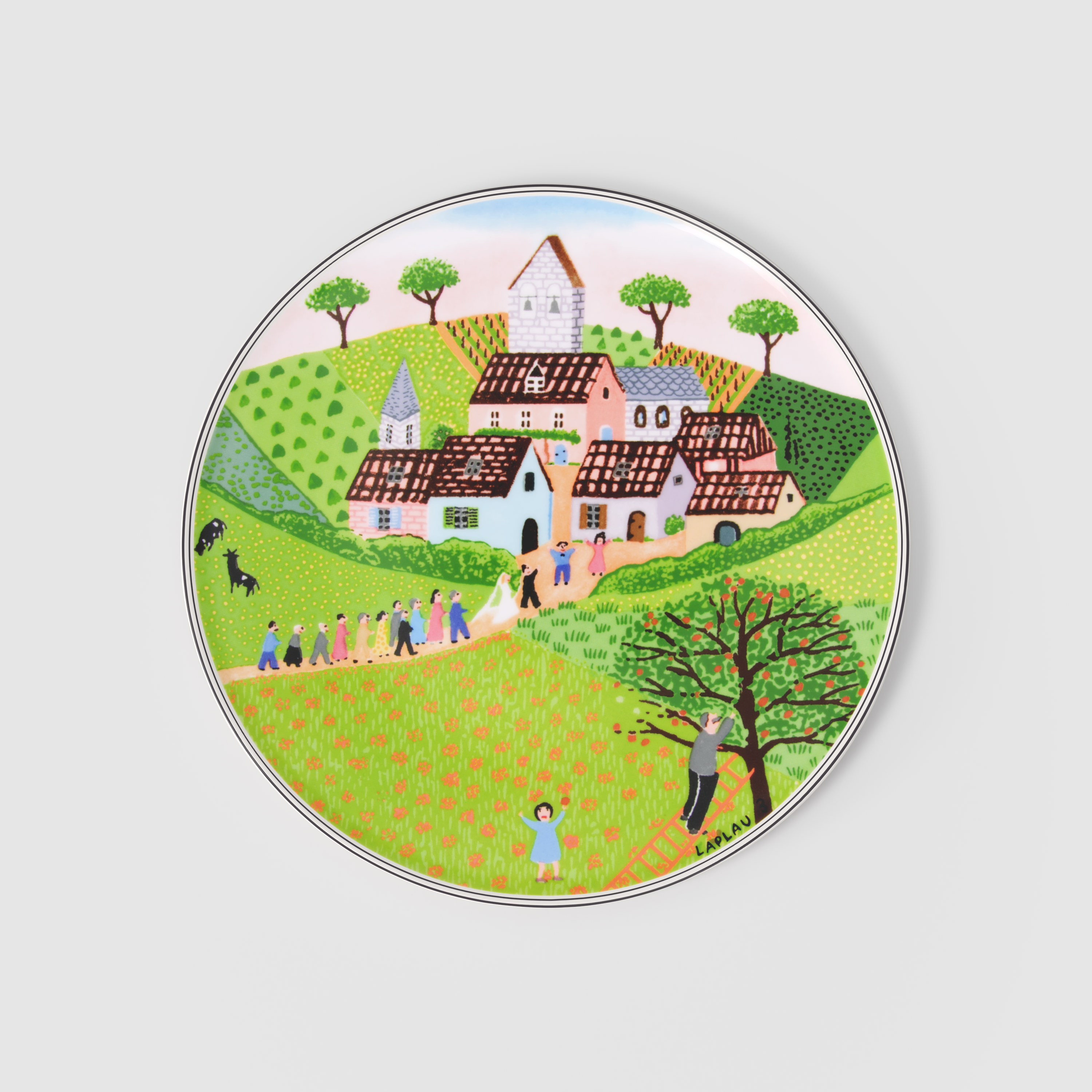 Design Naif Cake plate Multi-colored, 11.7'', Premium Porcelain