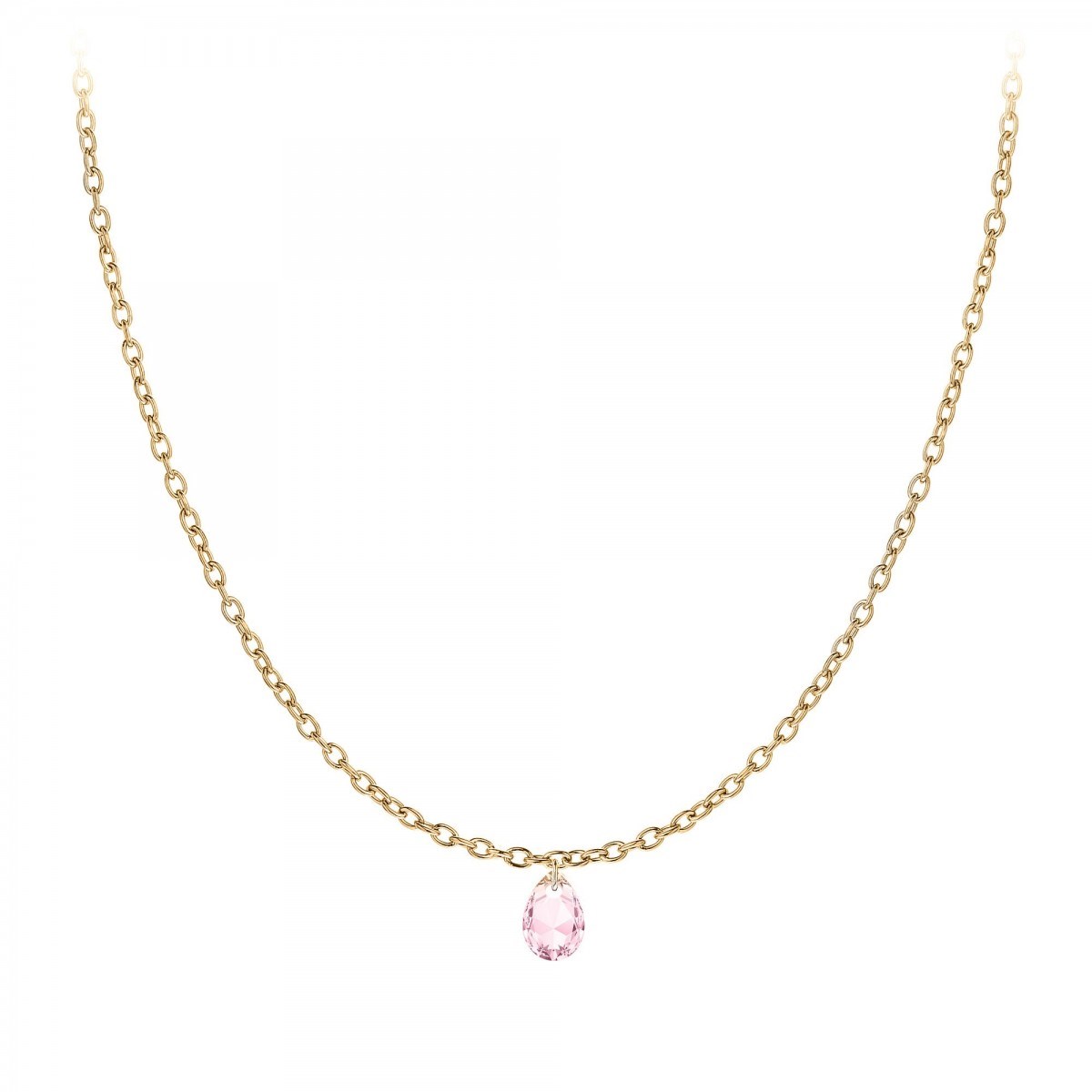 Chaine maille forçat et cristal SC Crystal