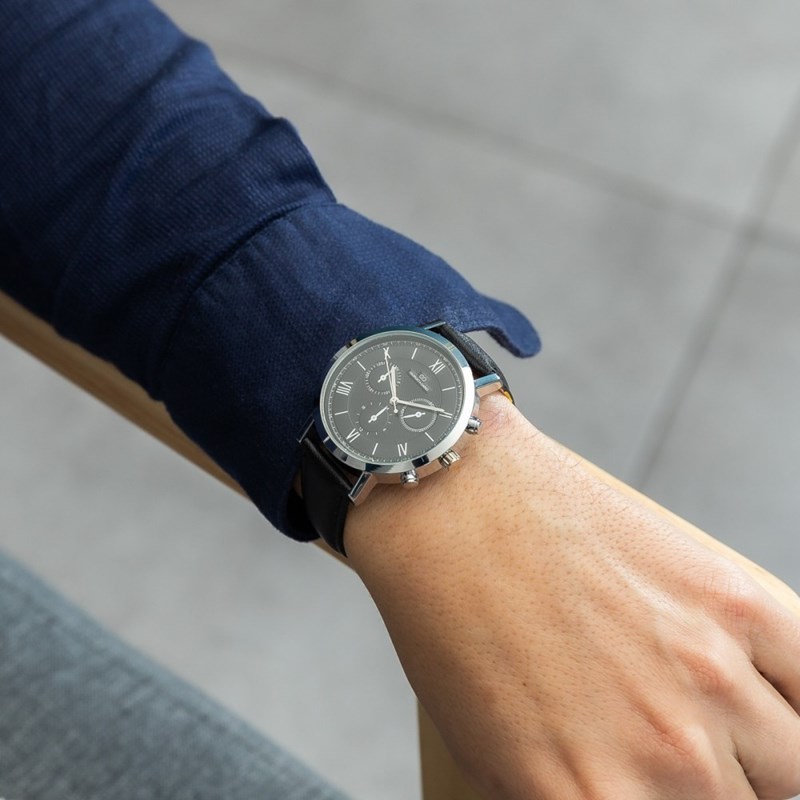 Montre Homme GIORGIO bracelet Cuir Noir