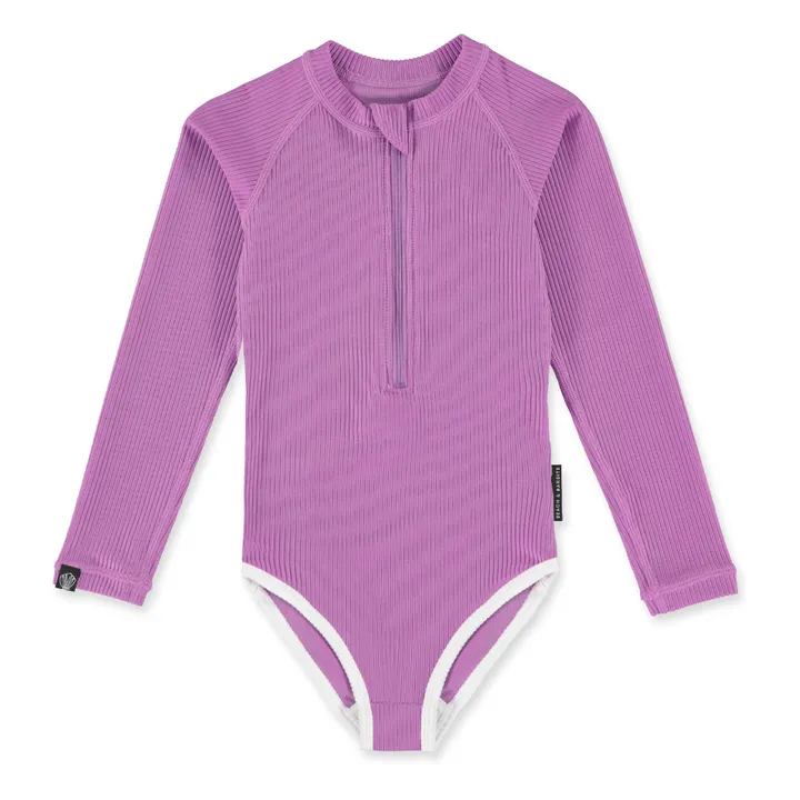 Beach & Bandits Maillot 1 Pièce Anti-UV Côtelé | Violet