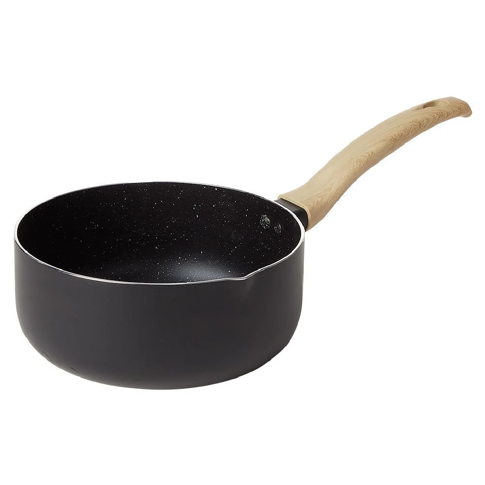 Casserole antiadhérente poignée soft touch beige et noir Ø20cm