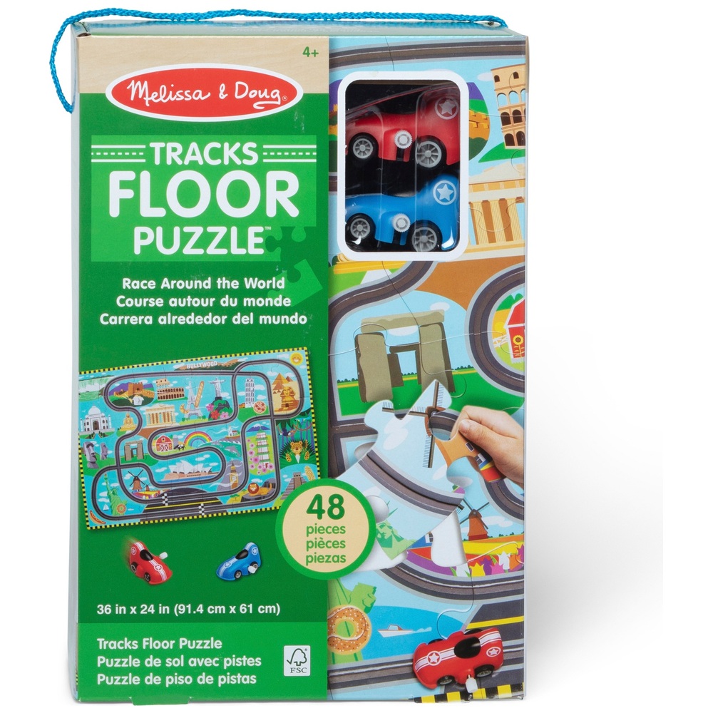 Melissa & Doug 48-teiliges Rennbahn-Bodenpuzzle