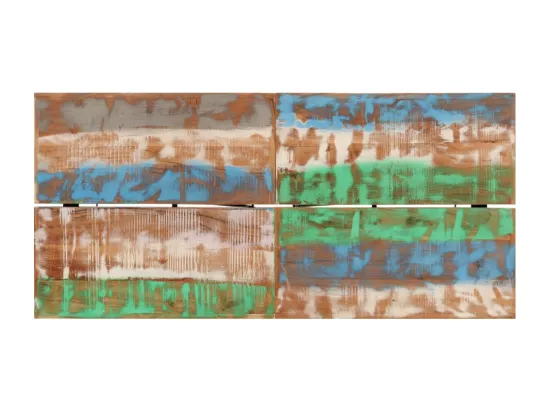 Table de bar 150x70x107 cm bois massif de récupération et fer