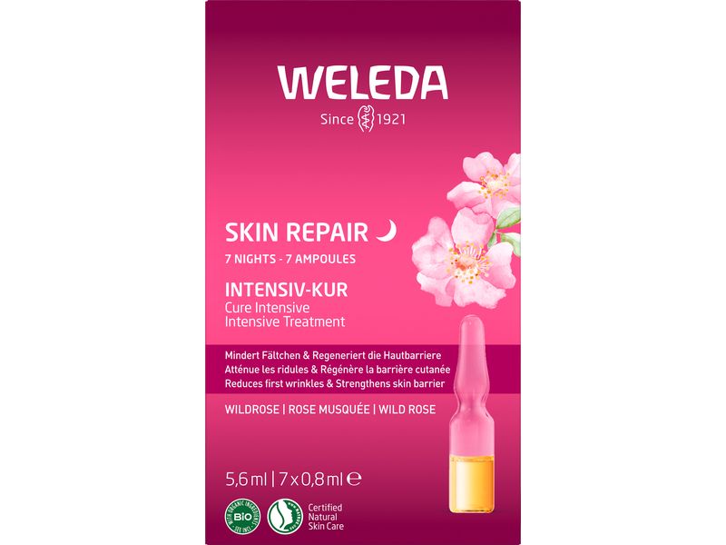WELEDA Intensivkur Wildrose Skin Repair 5.6 ml Natürliche Intensiv-Kur regeneriert die Haut in sieben Nächten