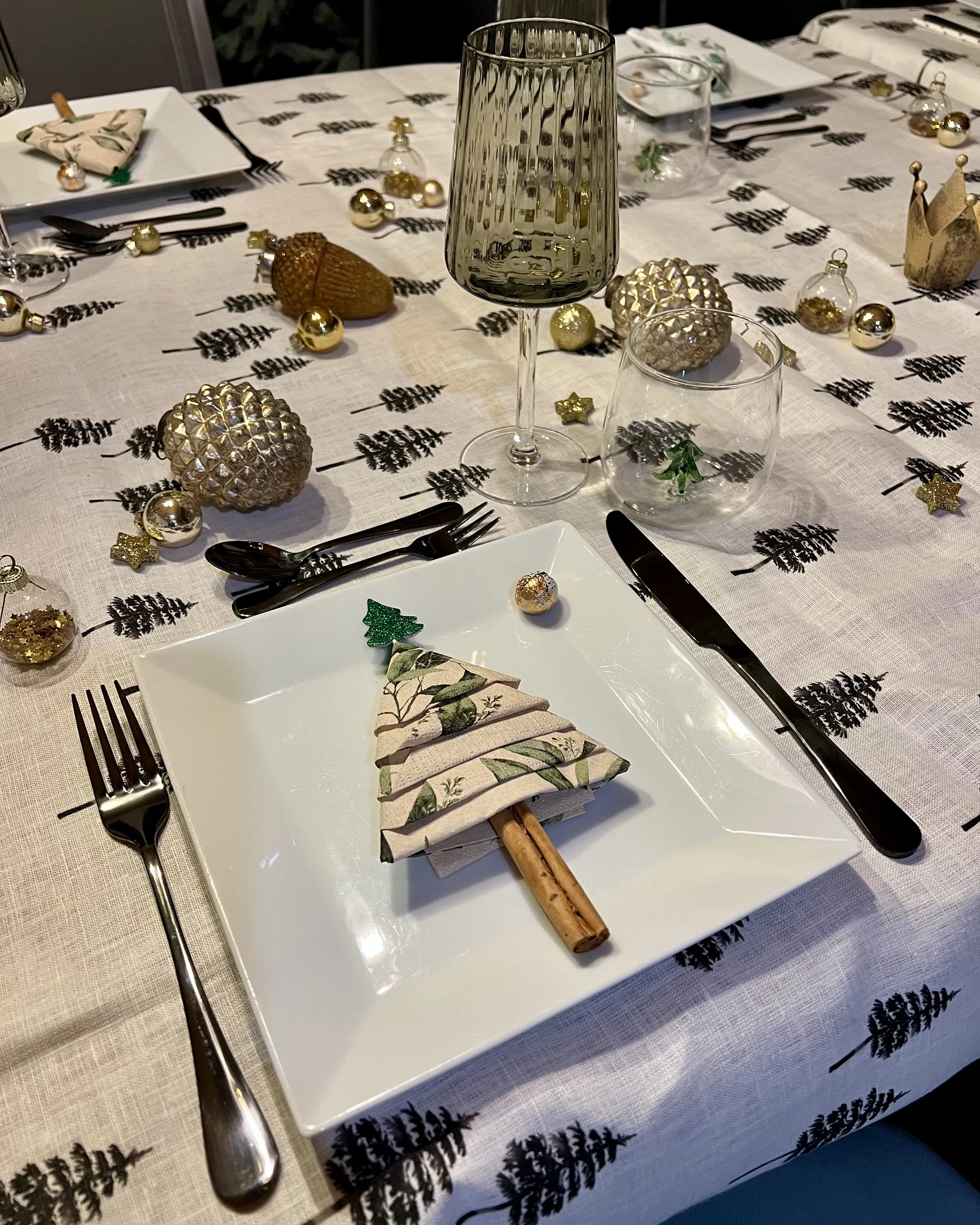 Set van 6 kerstballen AMBRE Glas Goud