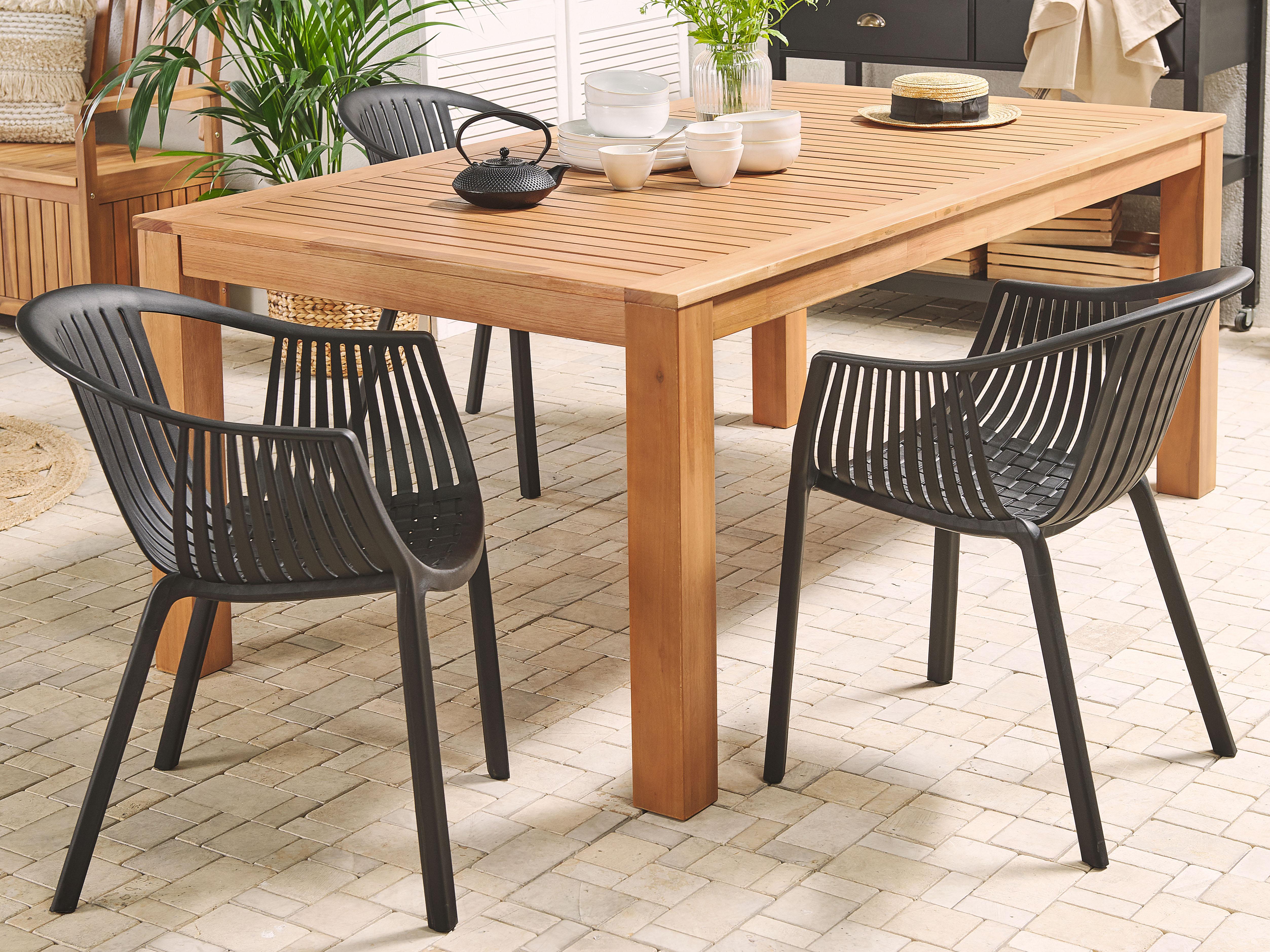Tuin eettafel MONSANO 190 cm 105 cm Eucalyptushout Bruin