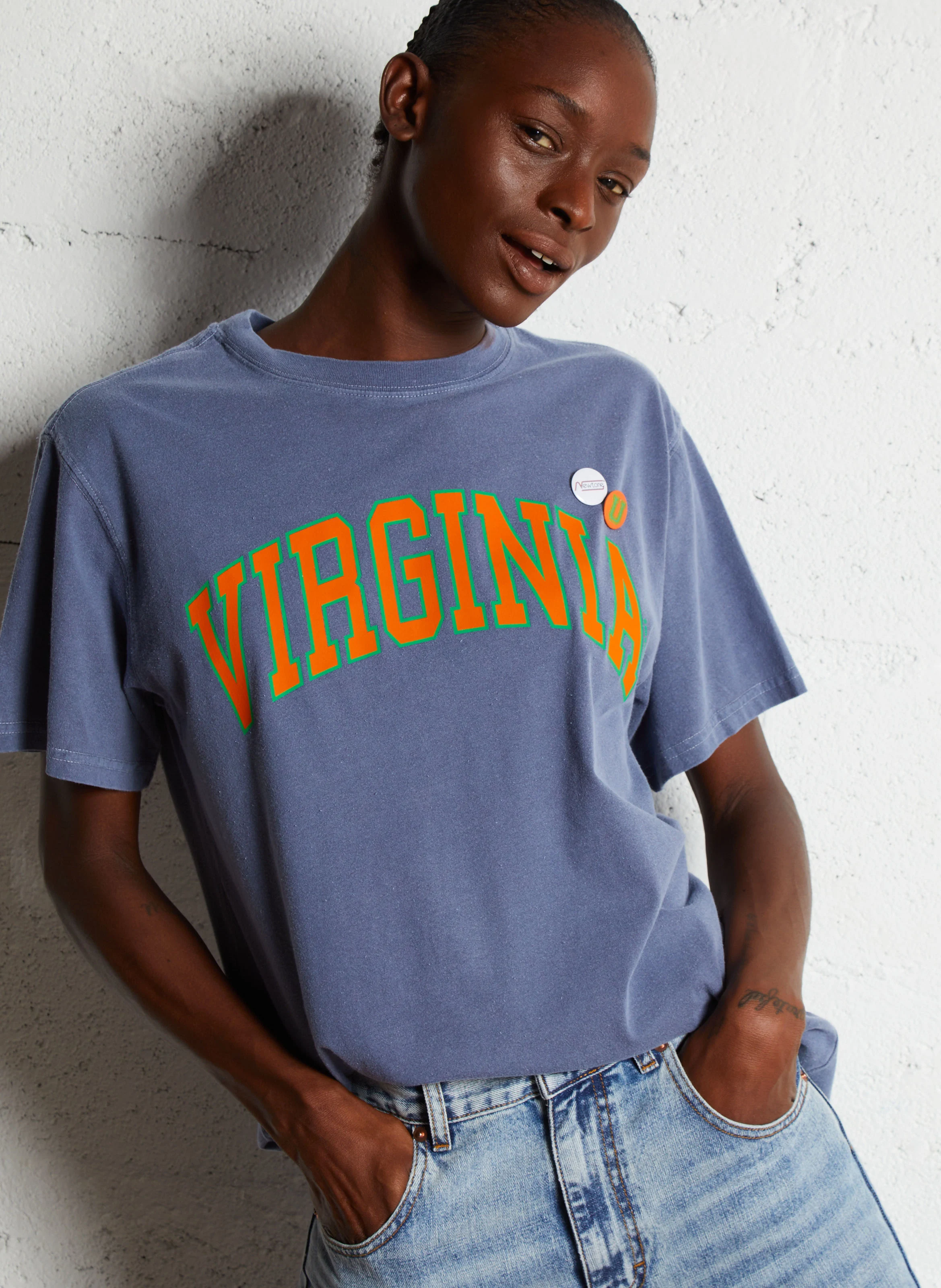TRUCKER VIRGINIA - Tee-shirt droit col rond sérigraphié en coton | Orange