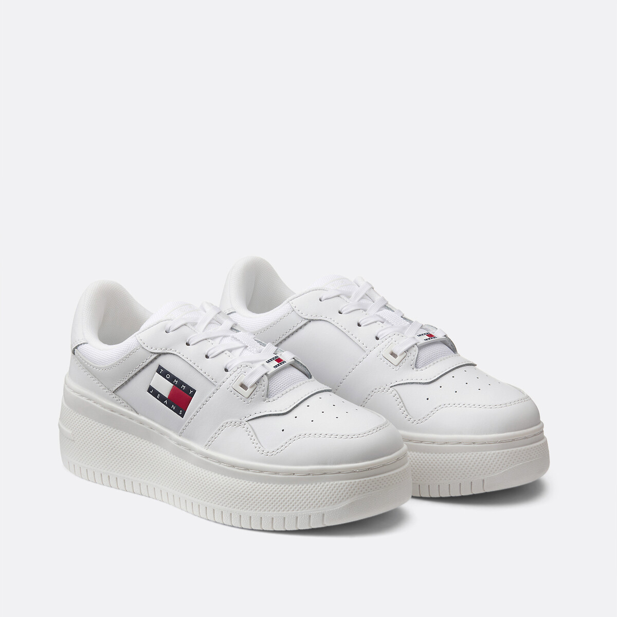 TOMMY HILFIGER<br>Tênis plataforma retrô de couro
