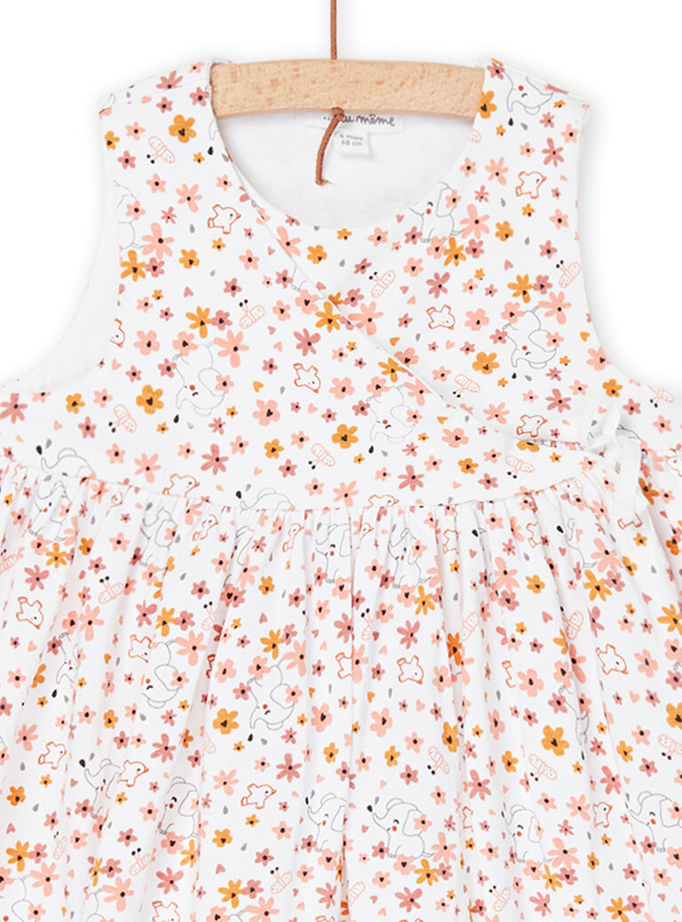 Robe blanche à imprimé fantaisie