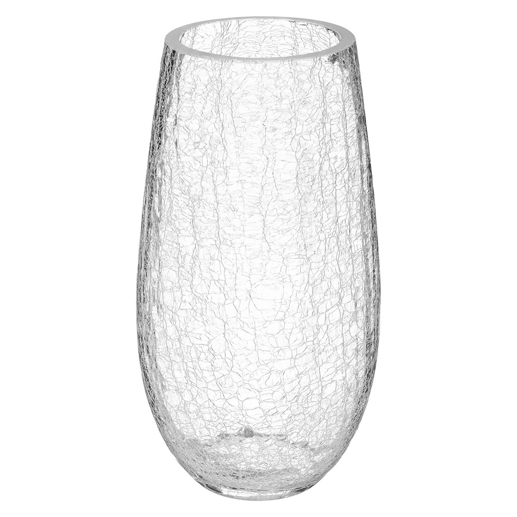 Vase verre craquelé D 14xH 27cm