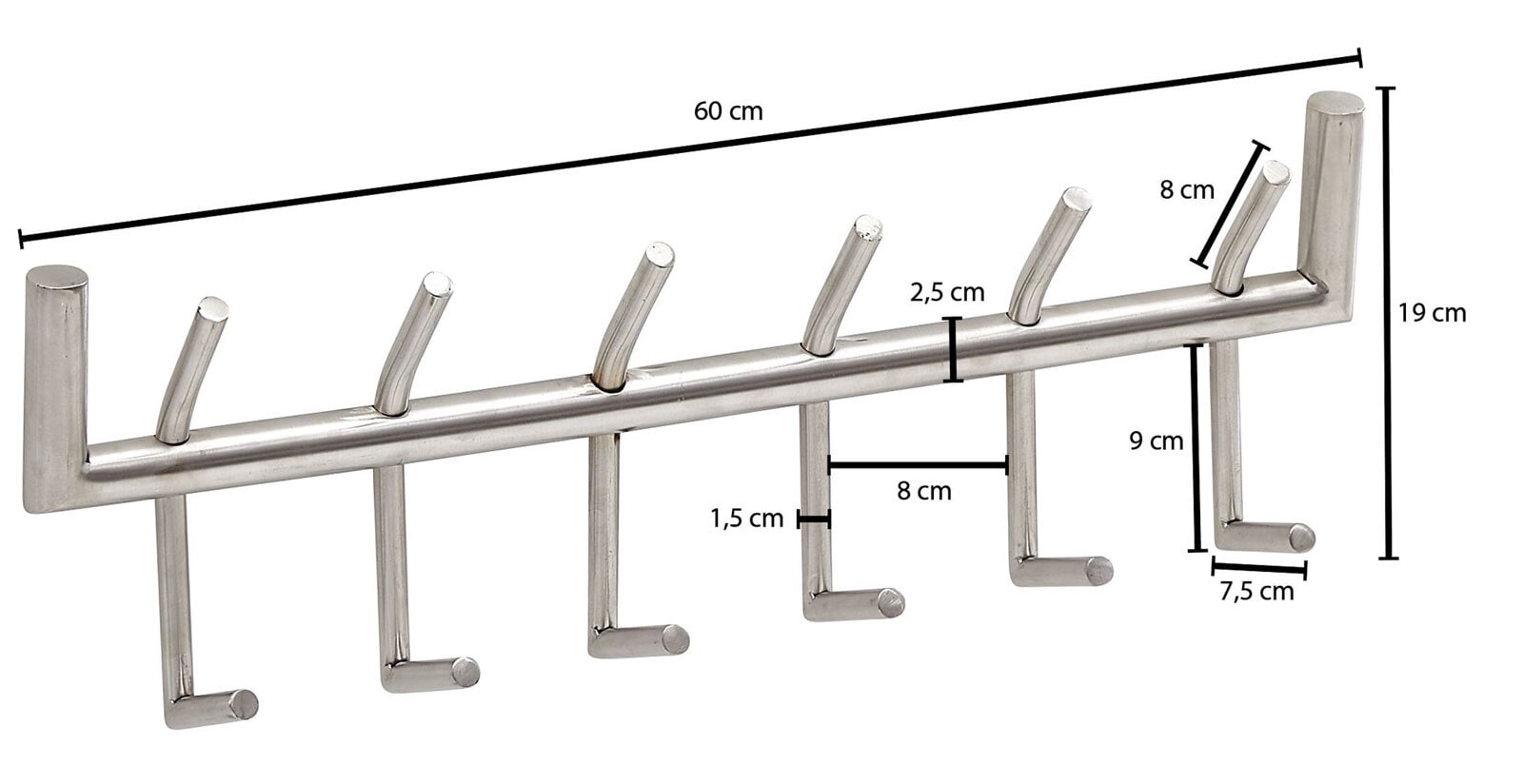 Garderobe Plaridel Metall silber