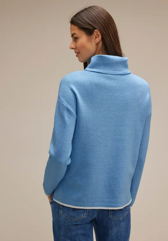 Pullover mit Tunnelzugband - gentle blue melange