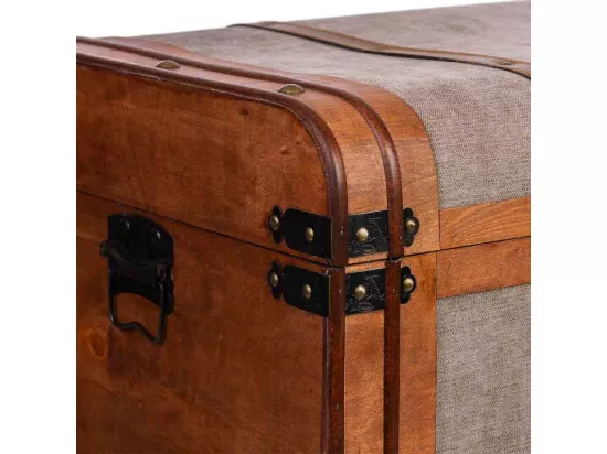 Coffre en bois marron 80x47x49