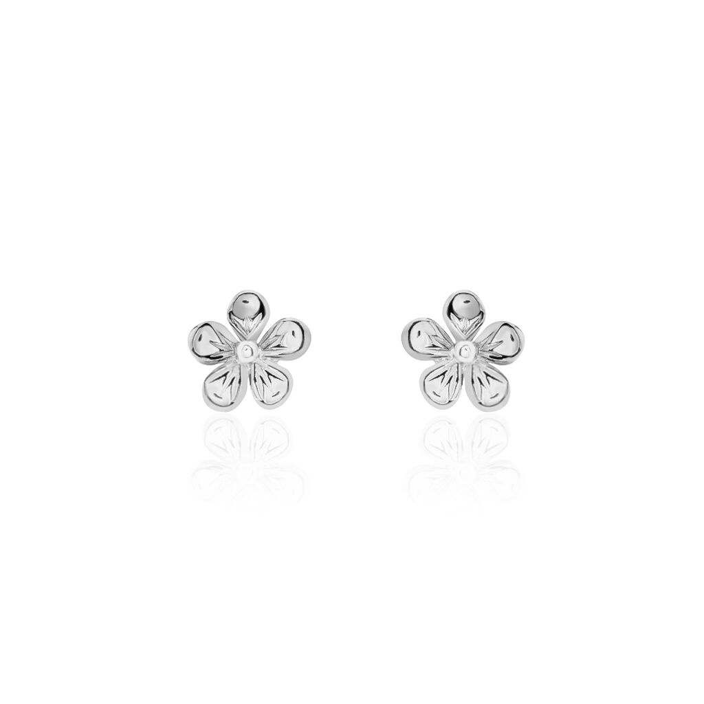 Boucles D'oreilles Puces Locmae Argent Blanc