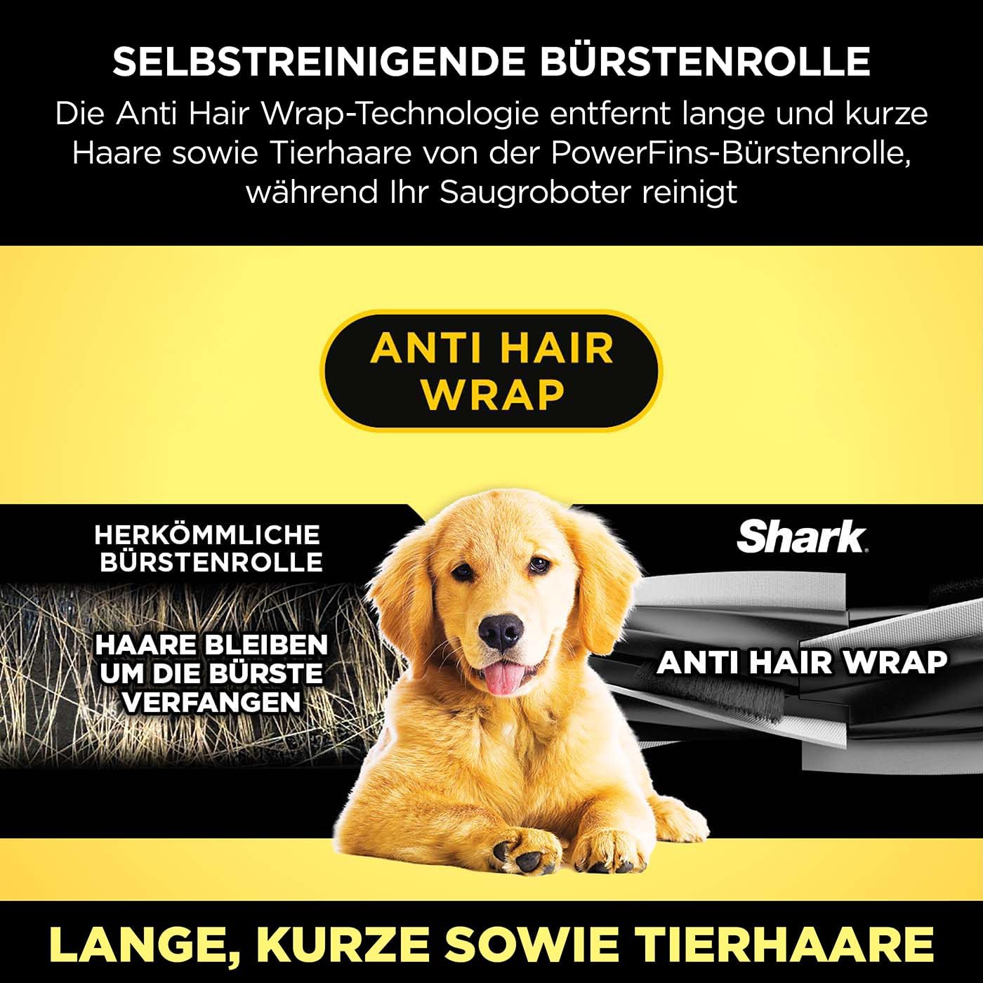 Shark AI 360 Saugroboter, selbstentleerender Staubsauger-Roboter, geeignet für alle Teppiche und Hartböden, Roboterstaubsauger, 120 Min Laufzeit, manuelle und App-Steuerung, Schwarz/Silber, RV2500SEU