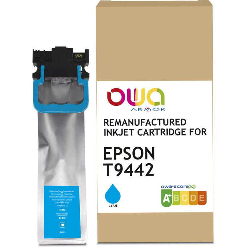 Cartouche d'encre remanufacturée OWA - standard - Cyan - pour EPSON T9442