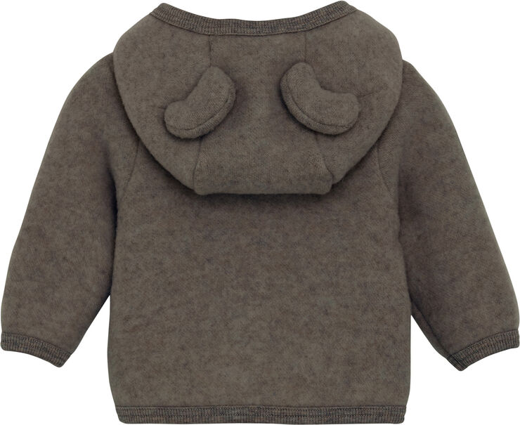 Huttelihut Jacket Ears Wool Fleece M Brown melange
