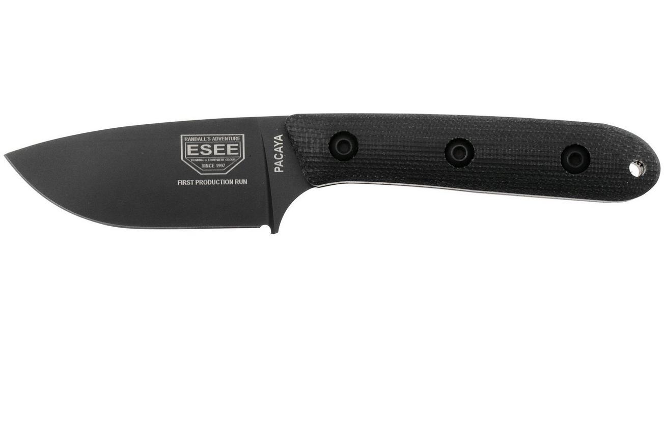 ESEE Pacaya ESEE-PACAYA3V-B Black Canvas Micarta, vaststaand mes