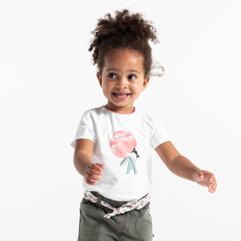 T-shirt camélia rose bébé fille
