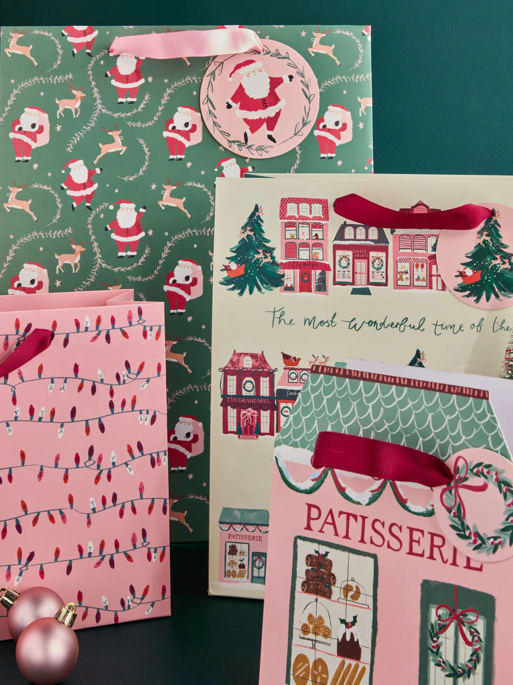 Cadeautassen met kerstmis-print