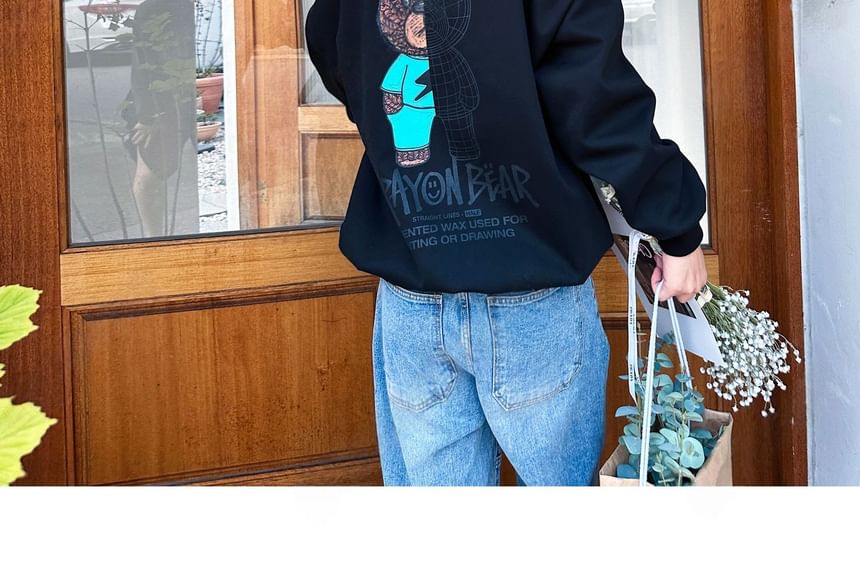 SeoulPop - Losse sweatshirt met berenprint