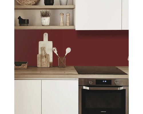 Keukenachterwand mySpotti Profix Paars Rood Effen Kleur 100 x 60 cm PX-10060-RAL3004-HB