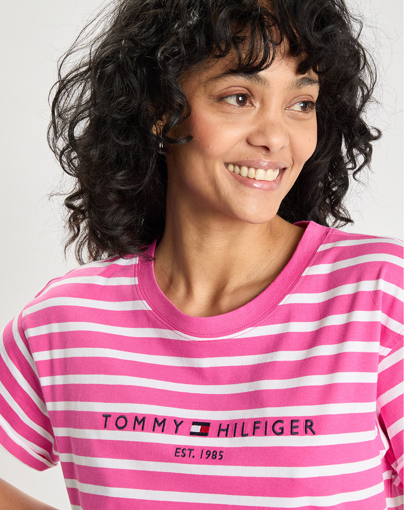 Tommy Hilfiger T-Shirt 100% Coton Bio Relaxed Hilfiger blanc/rose