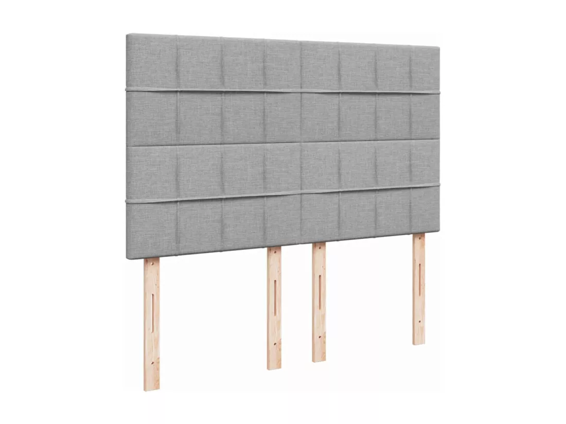 Sommier à lattes de lit avec matelas Gris clair 160x200cm Tissu