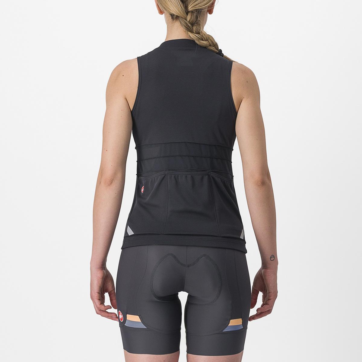 Castelli Anima 4 cykeltrøje uden ærmer light black/ivory dame
