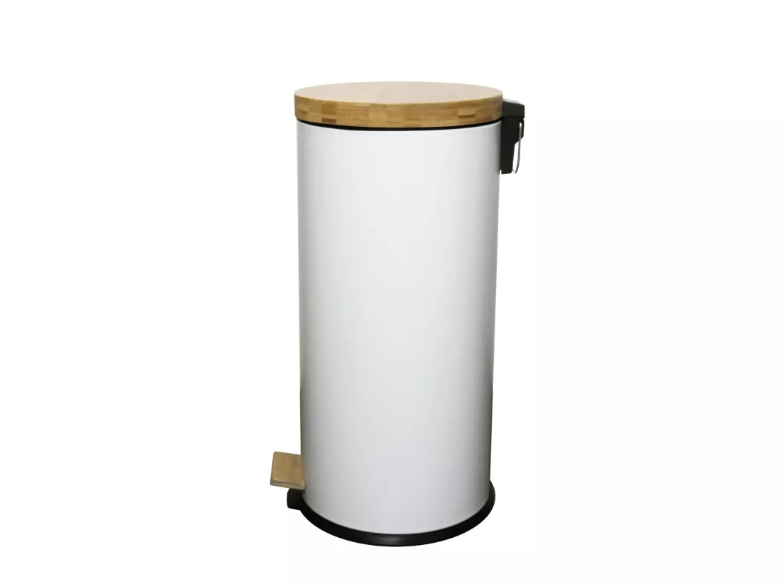 Poubelle de cuisine à pédale FOREST Blanc Acier inoxydable 30 L