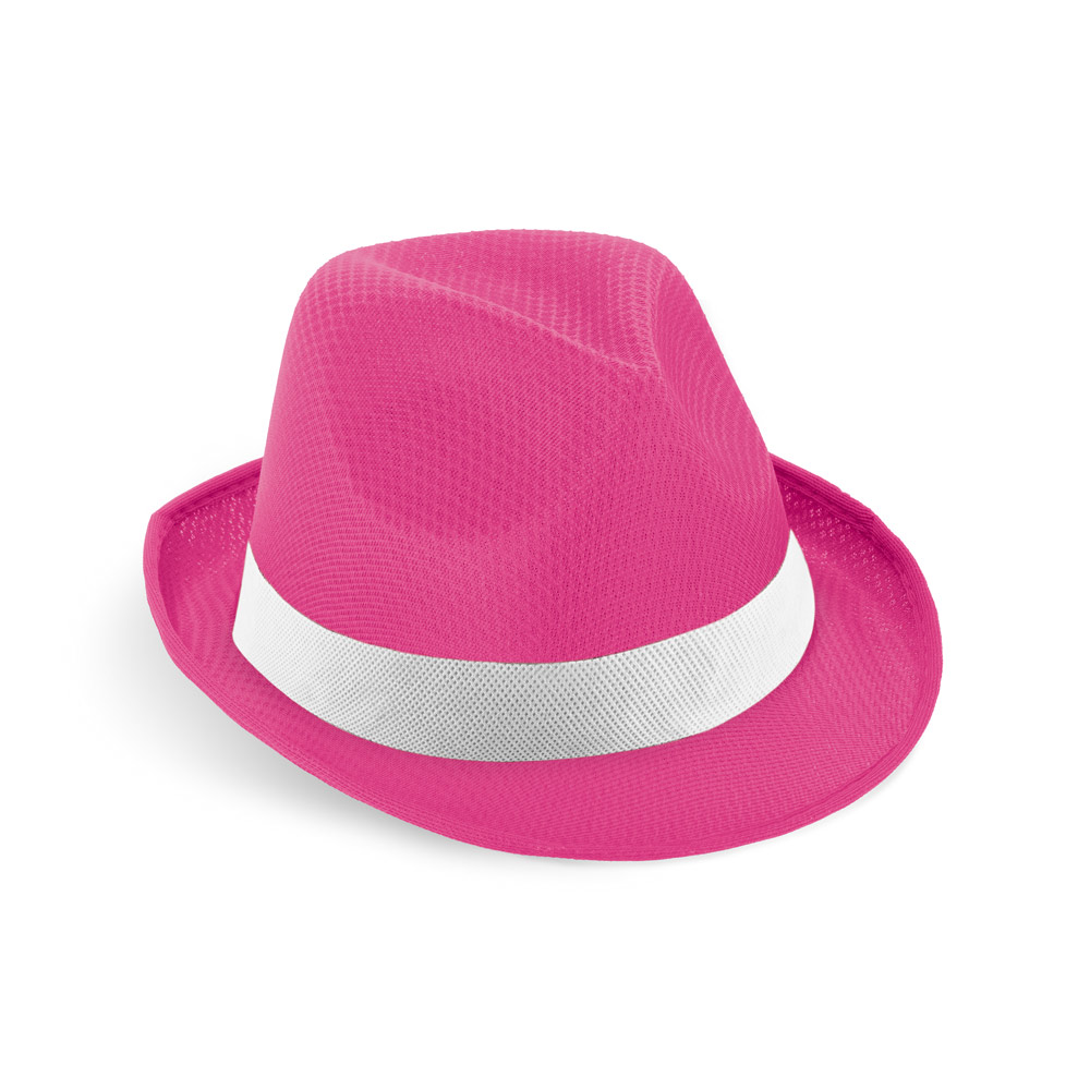 hi!dea 99086 - Chapeau en PP avec ruban en polyester blanc