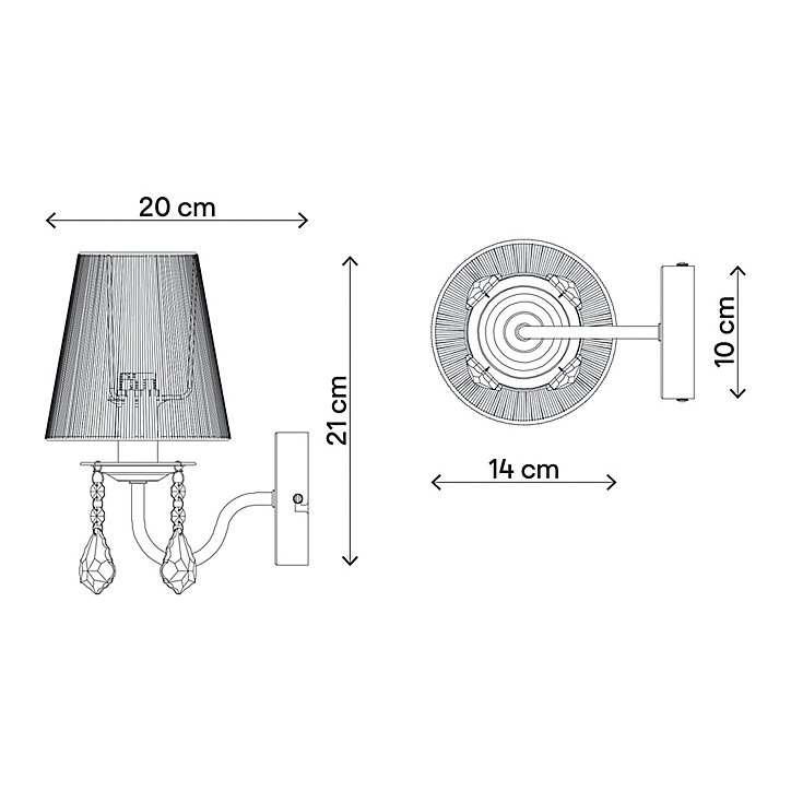 Applique murale Hovland E14 IP20 argent et Blanc