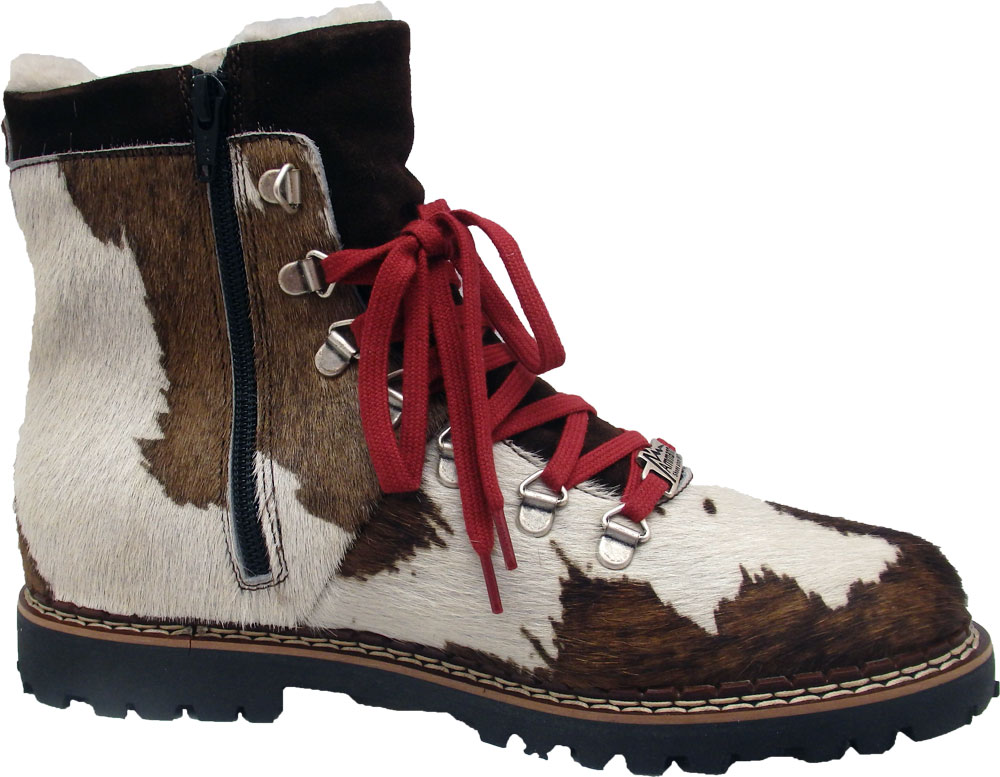 Ammann Stiefel Splügen Fell braun/weiss
